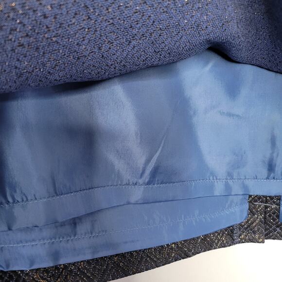 Worthington Belted Pencil Skirt Womens 18 Back Zip Pockets Black Gold Blue - Picture 4 of 12